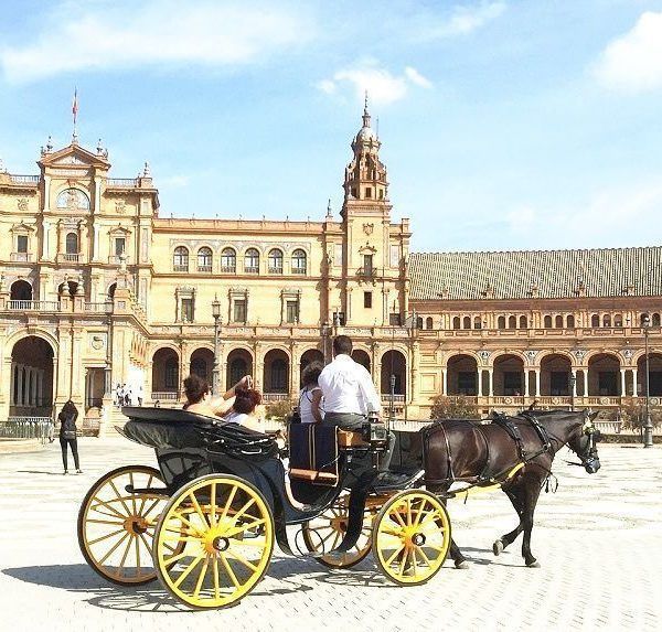 Horse drawn carriage ride in Seville