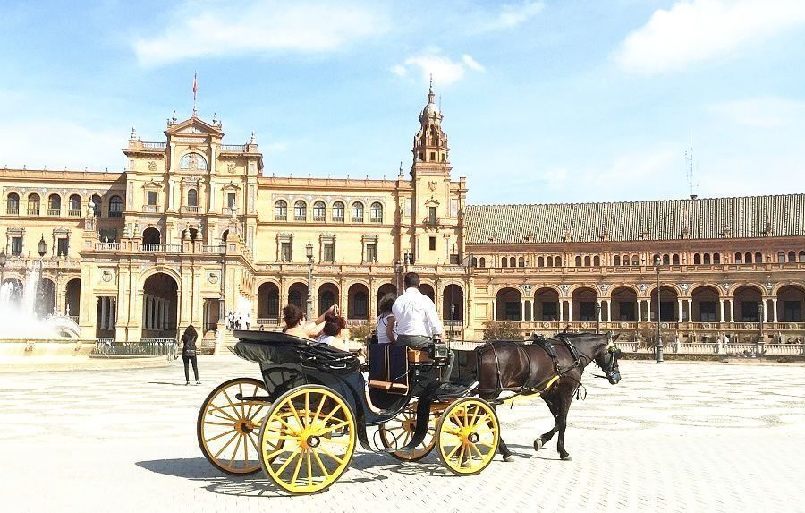 Horse drawn carriage ride in Seville