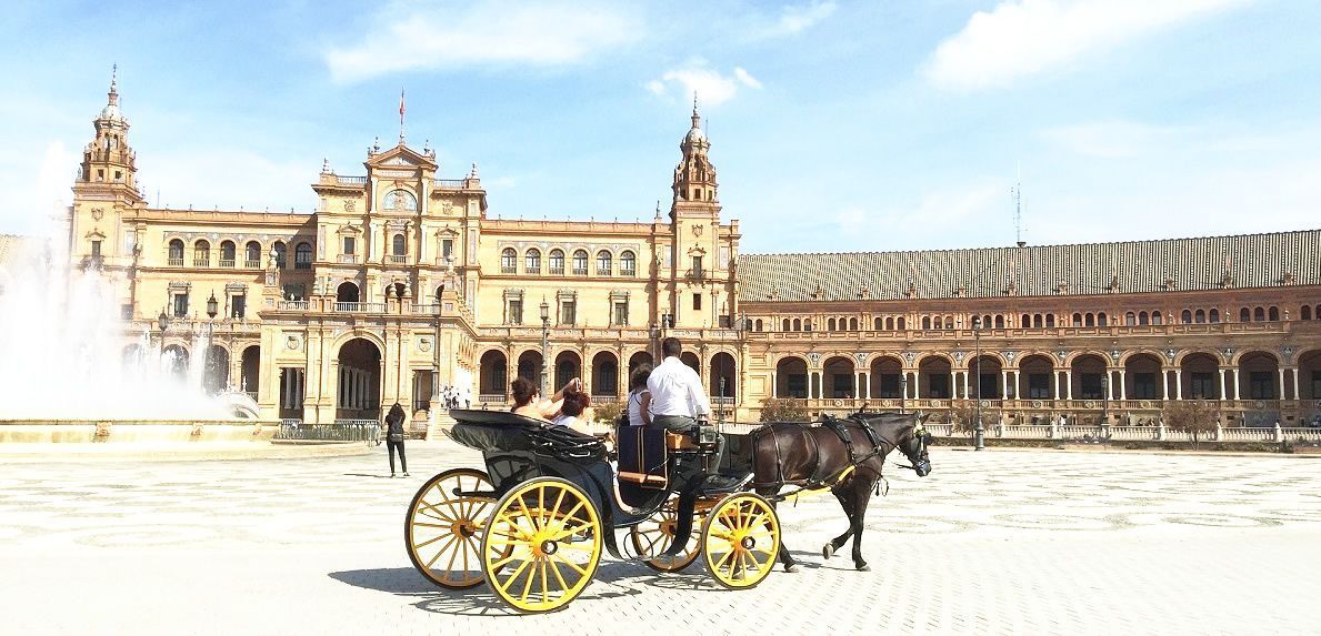 Horse drawn carriage ride in Seville